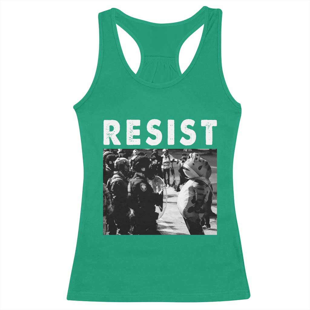 Portland Resist Frog Racerback Tank Top Oregon Iconic Frogs Photo Protest Moment - Wonder Print Shop