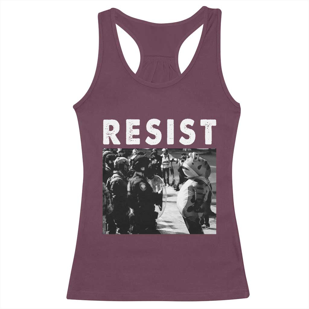 Portland Resist Frog Racerback Tank Top Oregon Iconic Frogs Photo Protest Moment - Wonder Print Shop