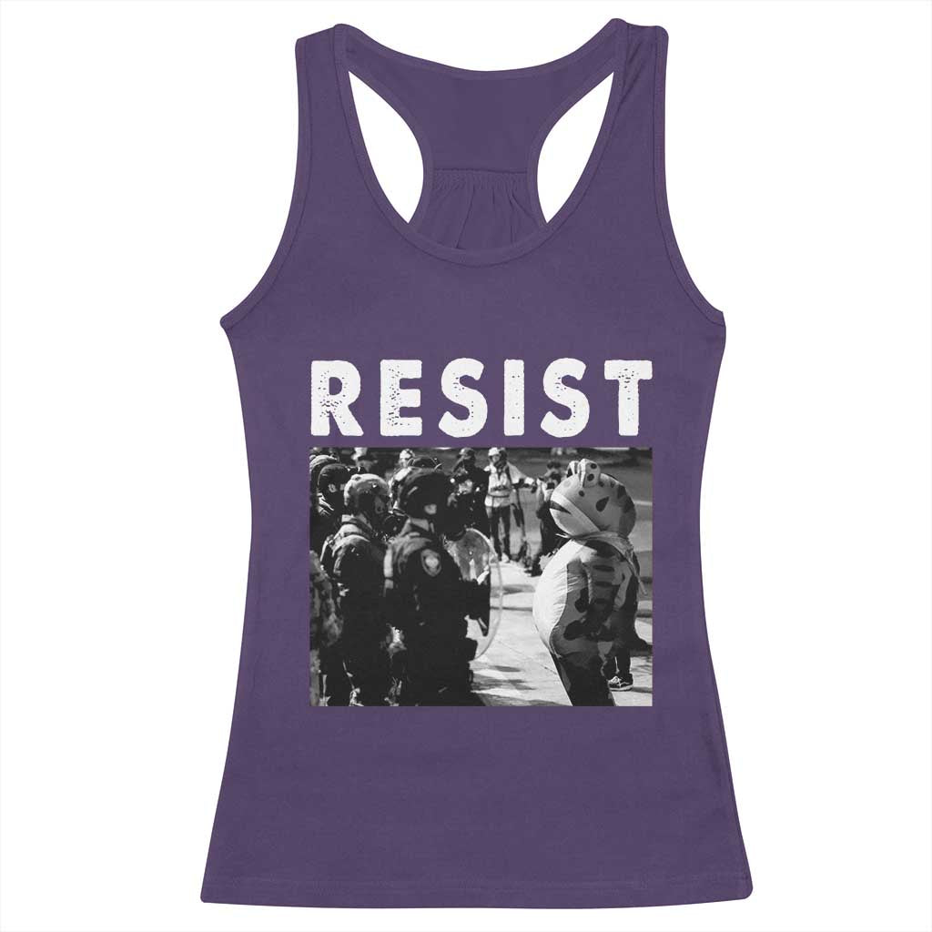 Portland Resist Frog Racerback Tank Top Oregon Iconic Frogs Photo Protest Moment - Wonder Print Shop