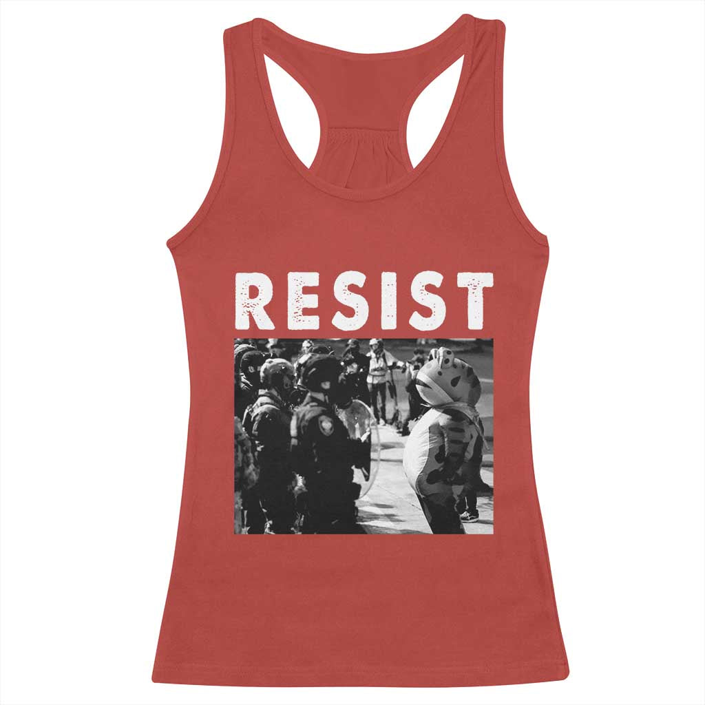Portland Resist Frog Racerback Tank Top Oregon Iconic Frogs Photo Protest Moment - Wonder Print Shop