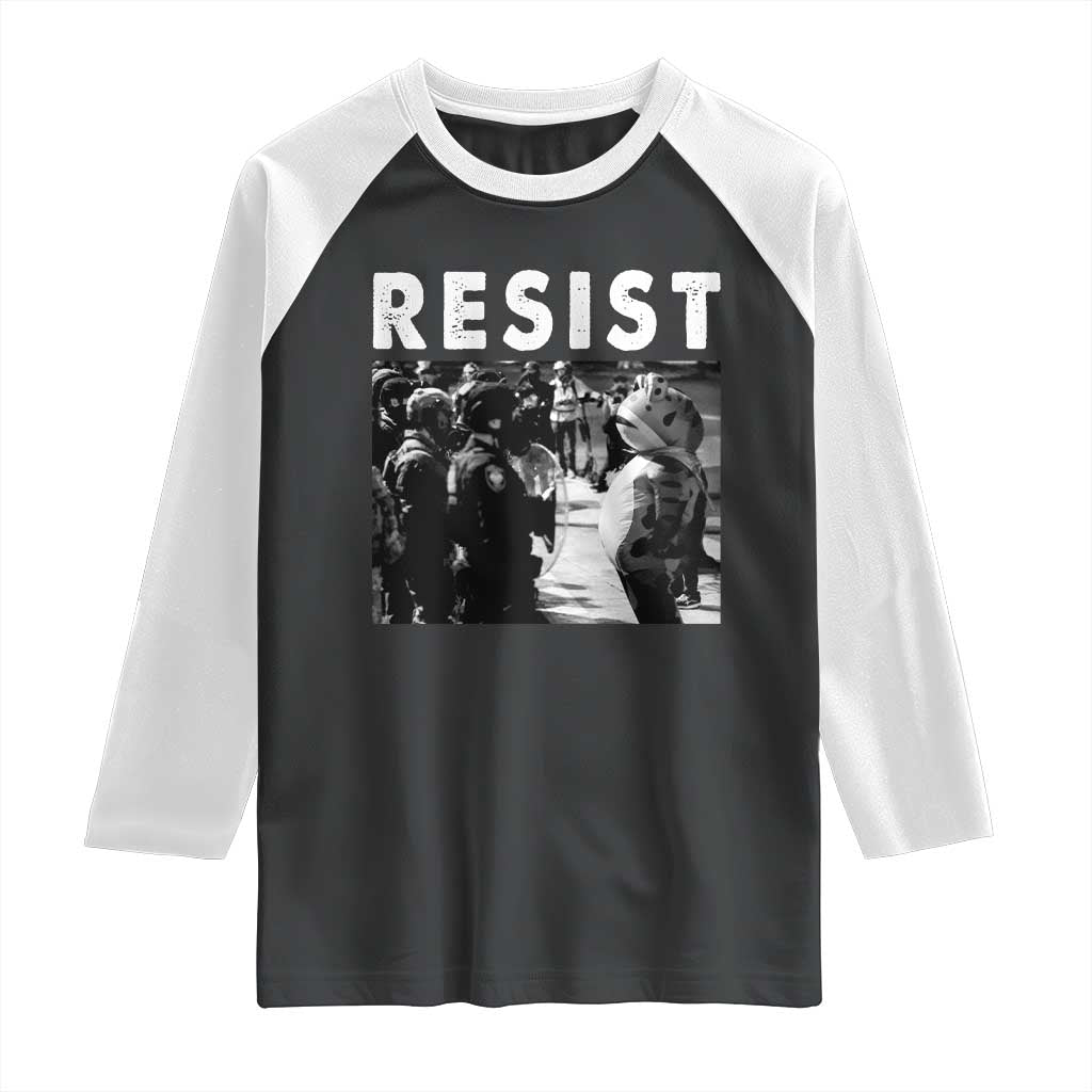 Portland Resist Frog Raglan Shirt Oregon Iconic Frogs Photo Protest Moment - Wonder Print Shop