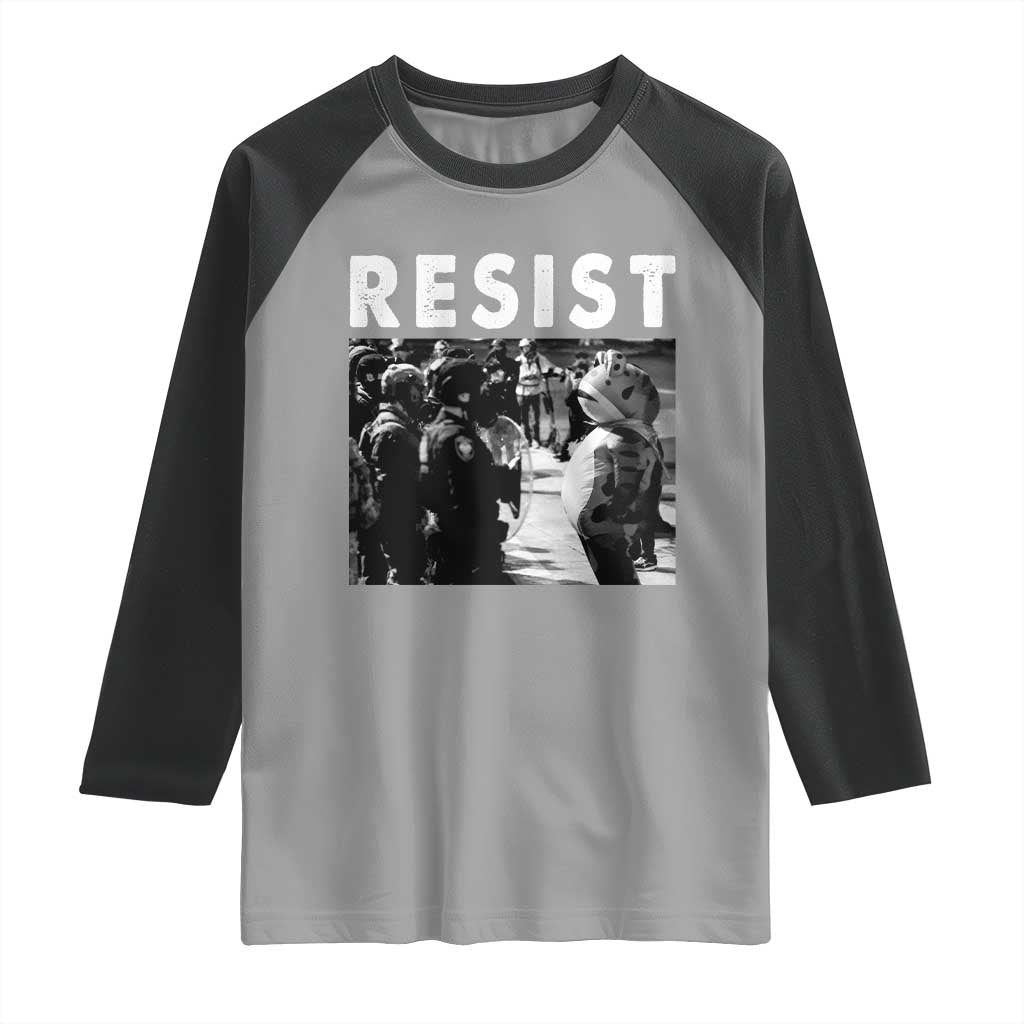 Portland Resist Frog Raglan Shirt Oregon Iconic Frogs Photo Protest Moment - Wonder Print Shop