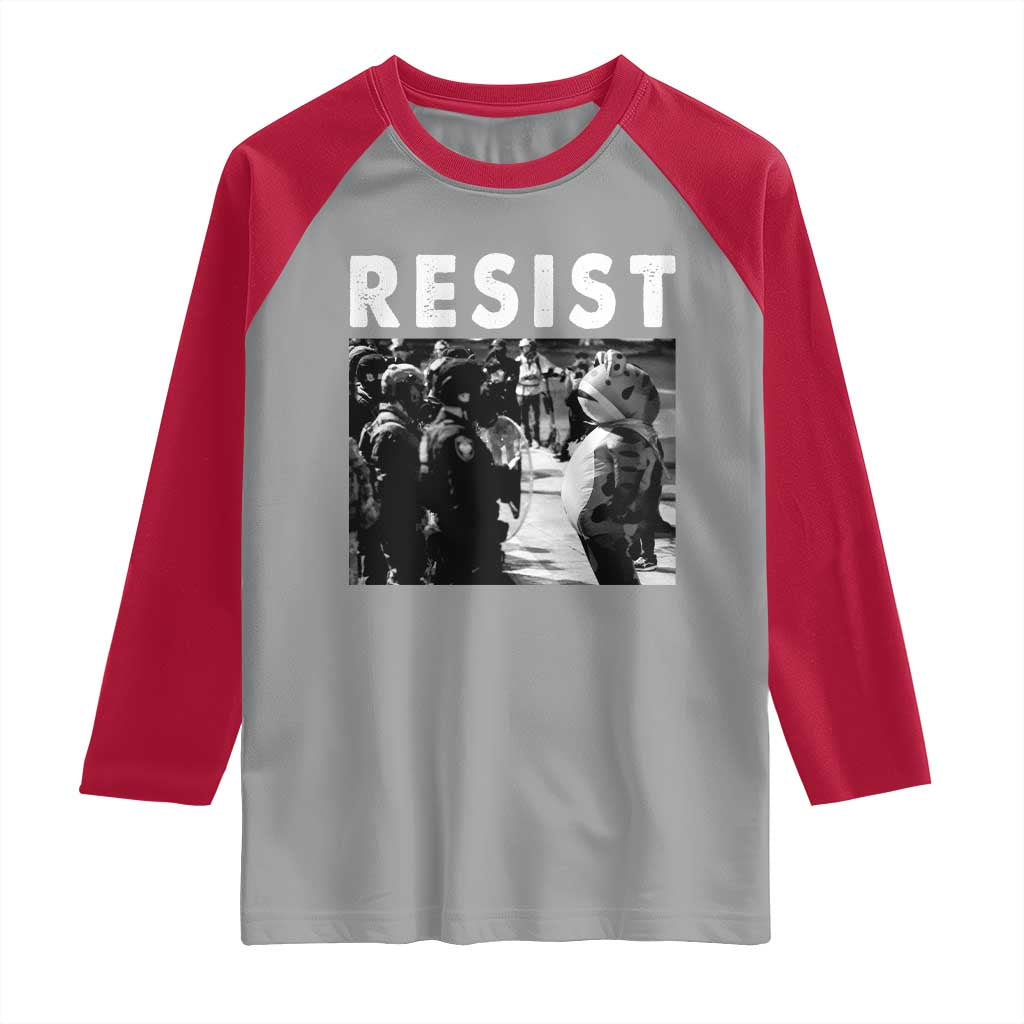 Portland Resist Frog Raglan Shirt Oregon Iconic Frogs Photo Protest Moment - Wonder Print Shop