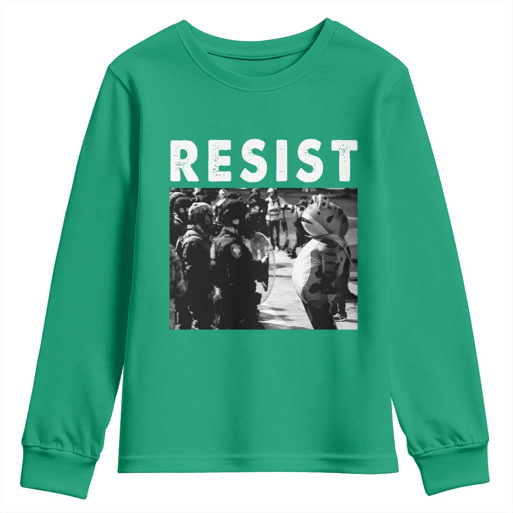 Portland Resist Frog Youth Sweatshirt Oregon Iconic Frogs Photo Protest Moment - Wonder Print Shop