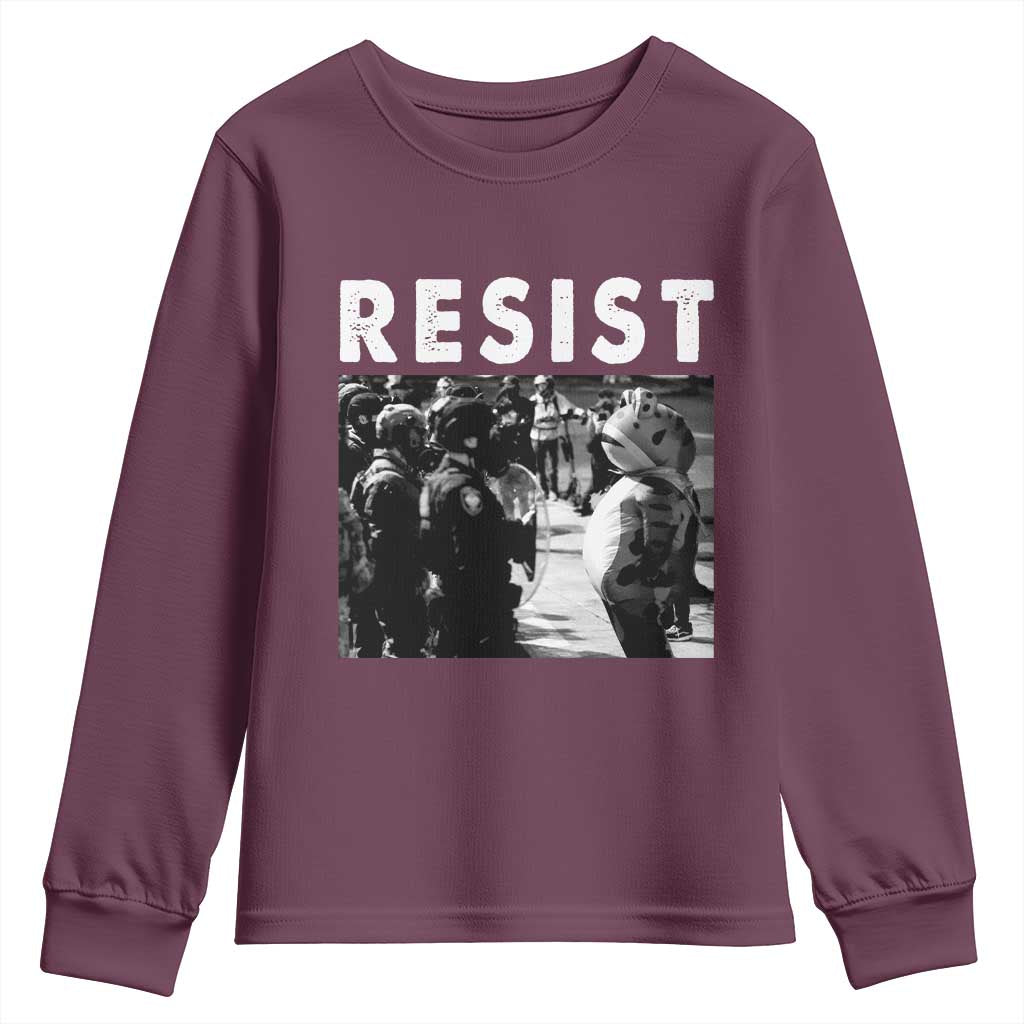 Portland Resist Frog Youth Sweatshirt Oregon Iconic Frogs Photo Protest Moment - Wonder Print Shop