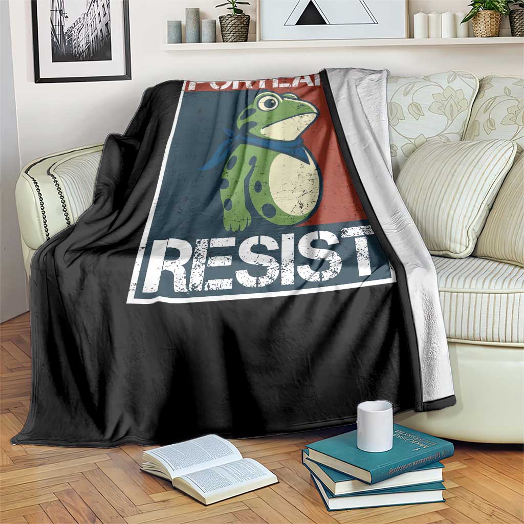 Portland Resist Retro Frog 8647 Throw Blanket Political Satire Protest Poster Graphic - Wonder Print Shop