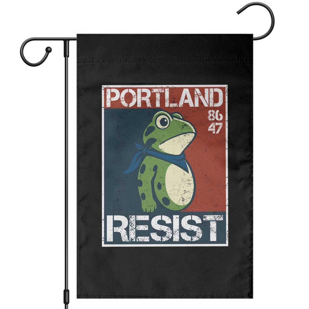 Portland Resist Retro Frog 8647 Garden Flag Political Satire Protest Poster Graphic - Wonder Print Shop