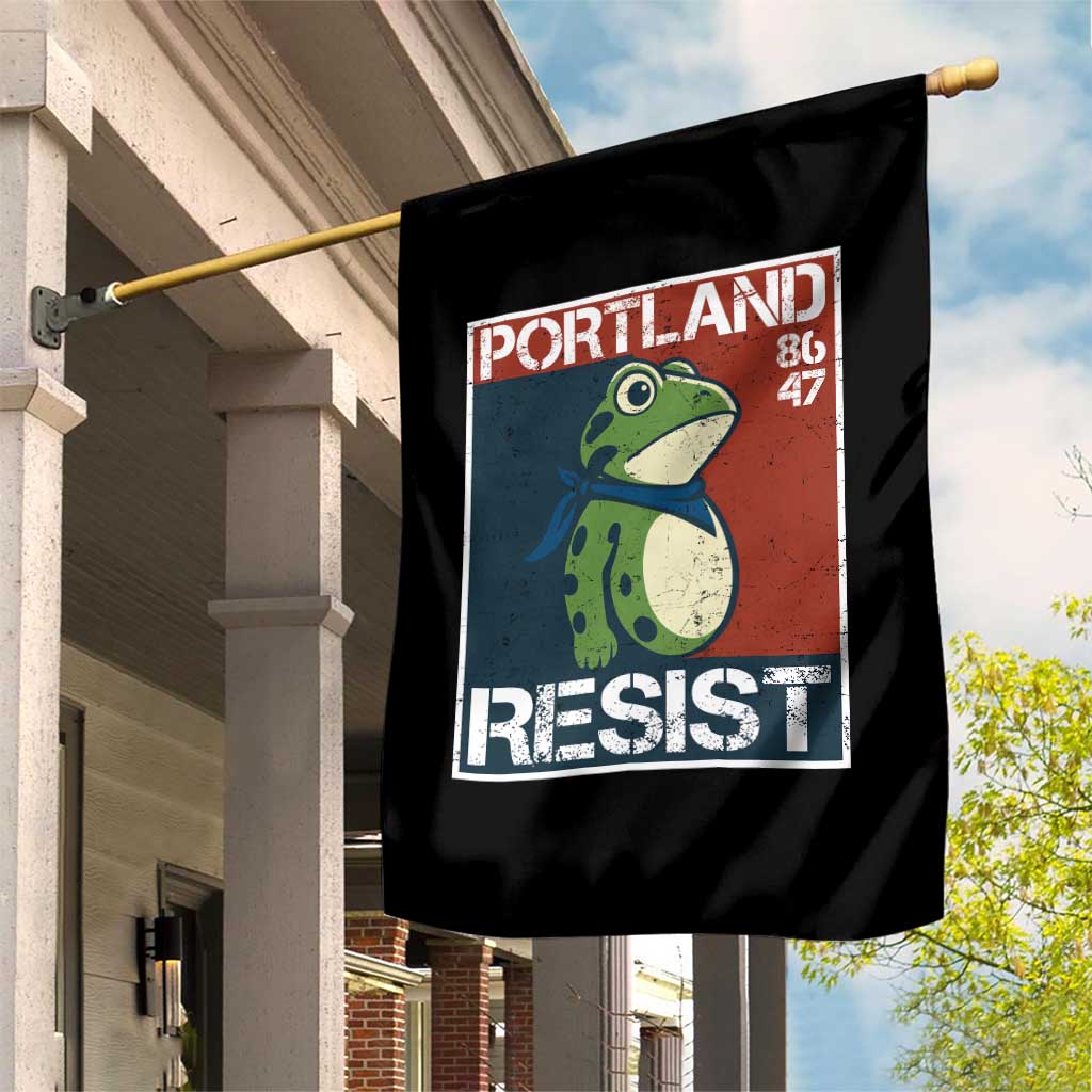 Portland Resist Retro Frog 8647 Garden Flag Political Satire Protest Poster Graphic - Wonder Print Shop