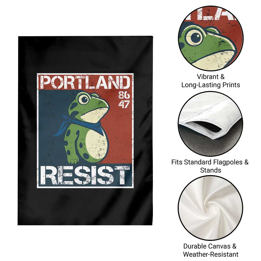 Portland Resist Retro Frog 8647 Garden Flag Political Satire Protest Poster Graphic - Wonder Print Shop