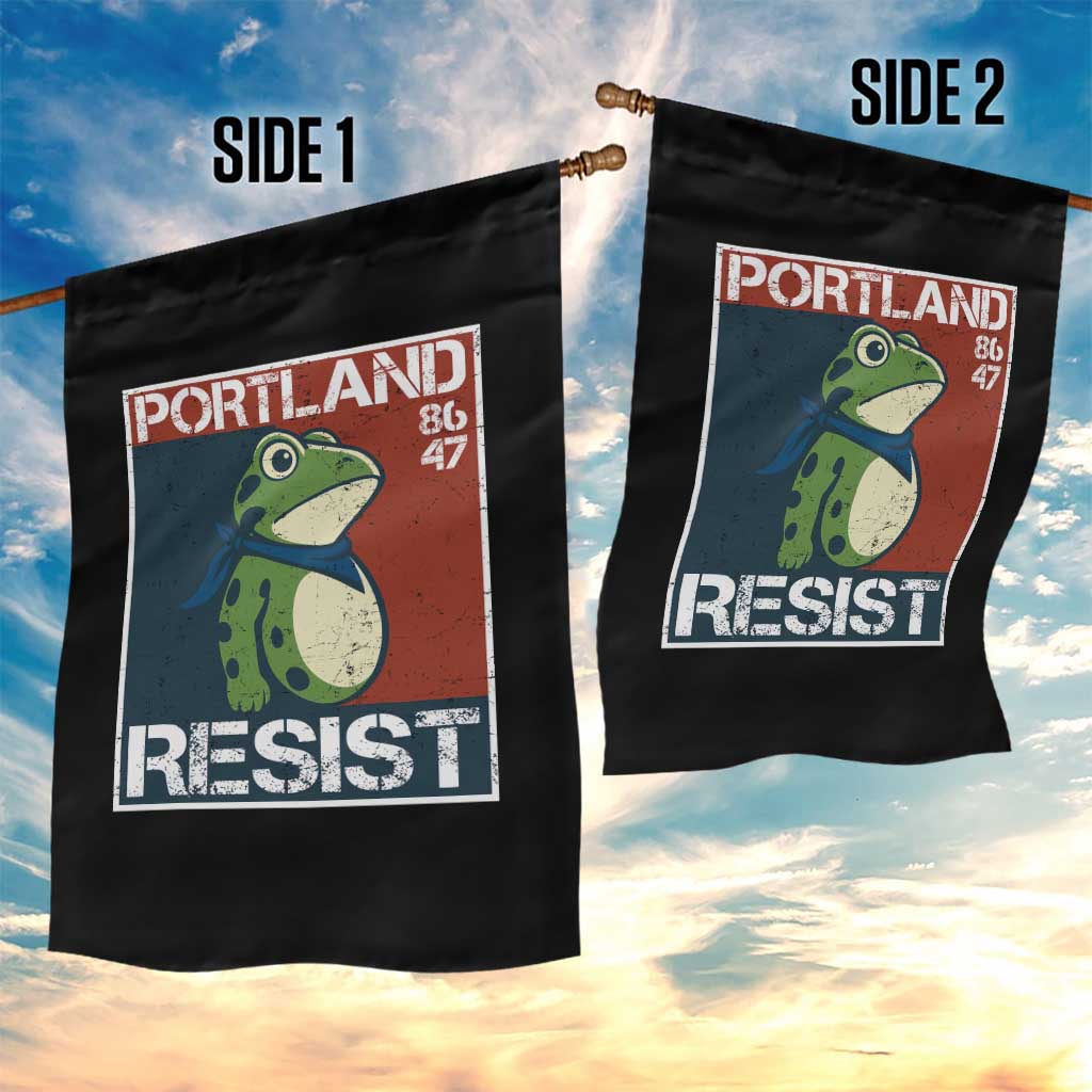 Portland Resist Retro Frog 8647 Garden Flag Political Satire Protest Poster Graphic - Wonder Print Shop