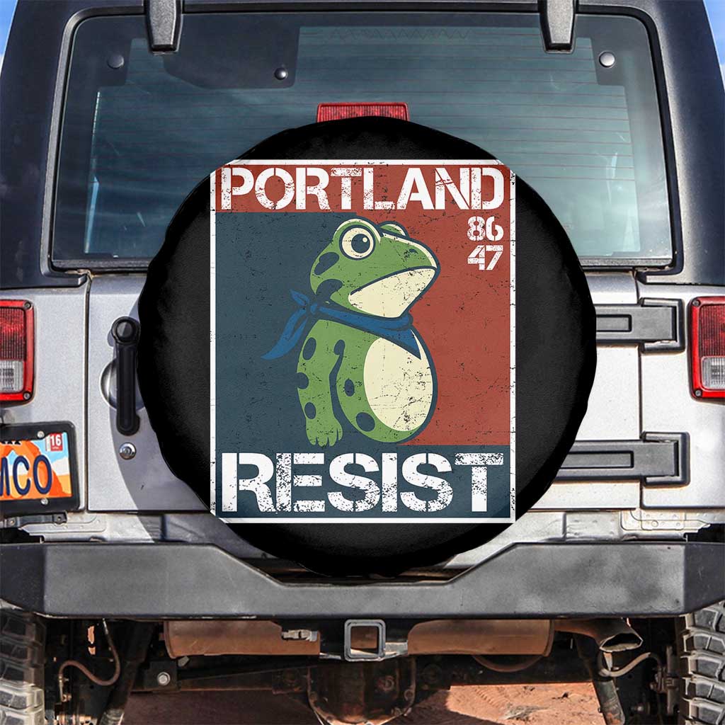Portland Resist Retro Frog 8647 Spare Tire Cover Political Satire Protest Poster Graphic - Wonder Print Shop