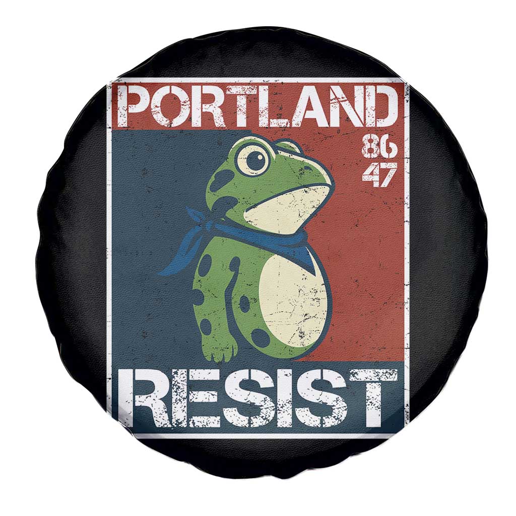 Portland Resist Retro Frog 8647 Spare Tire Cover Political Satire Protest Poster Graphic - Wonder Print Shop
