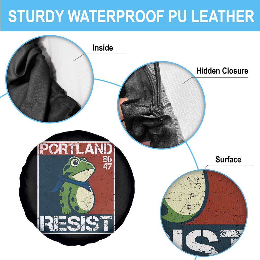 Portland Resist Retro Frog 8647 Spare Tire Cover Political Satire Protest Poster Graphic - Wonder Print Shop
