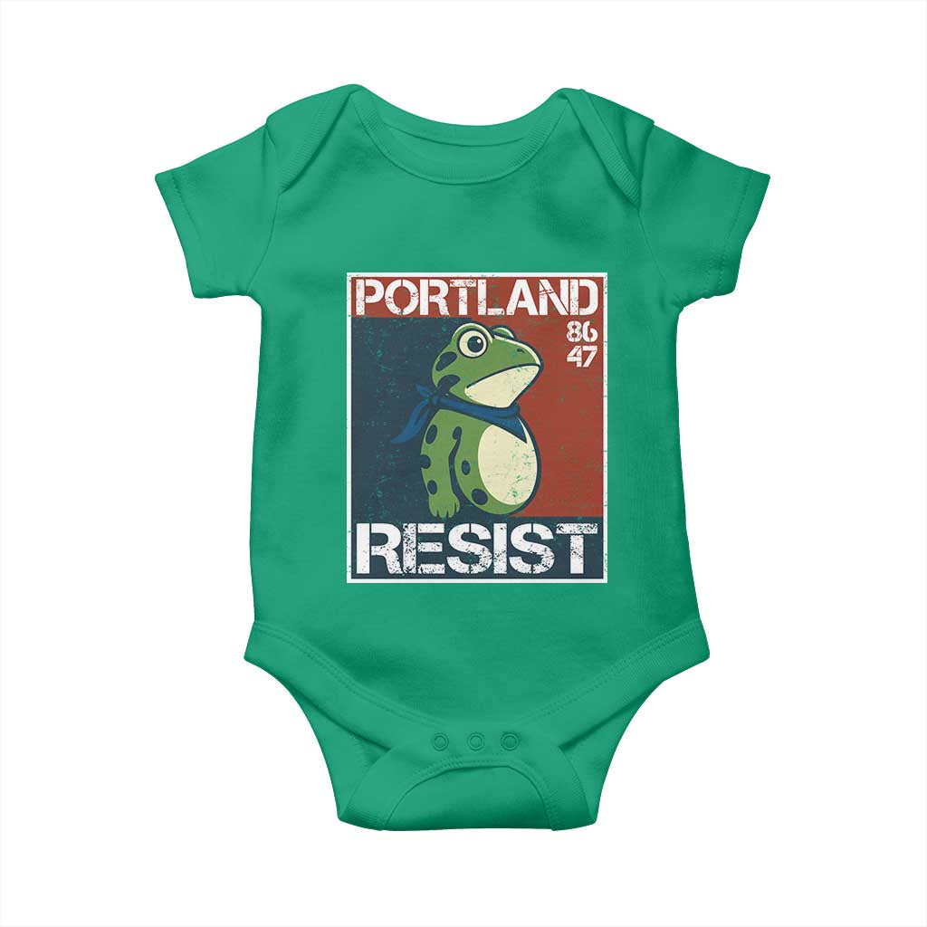 Portland Resist Retro Frog 8647 Baby Onesie Political Satire Protest Poster Graphic - Wonder Print Shop