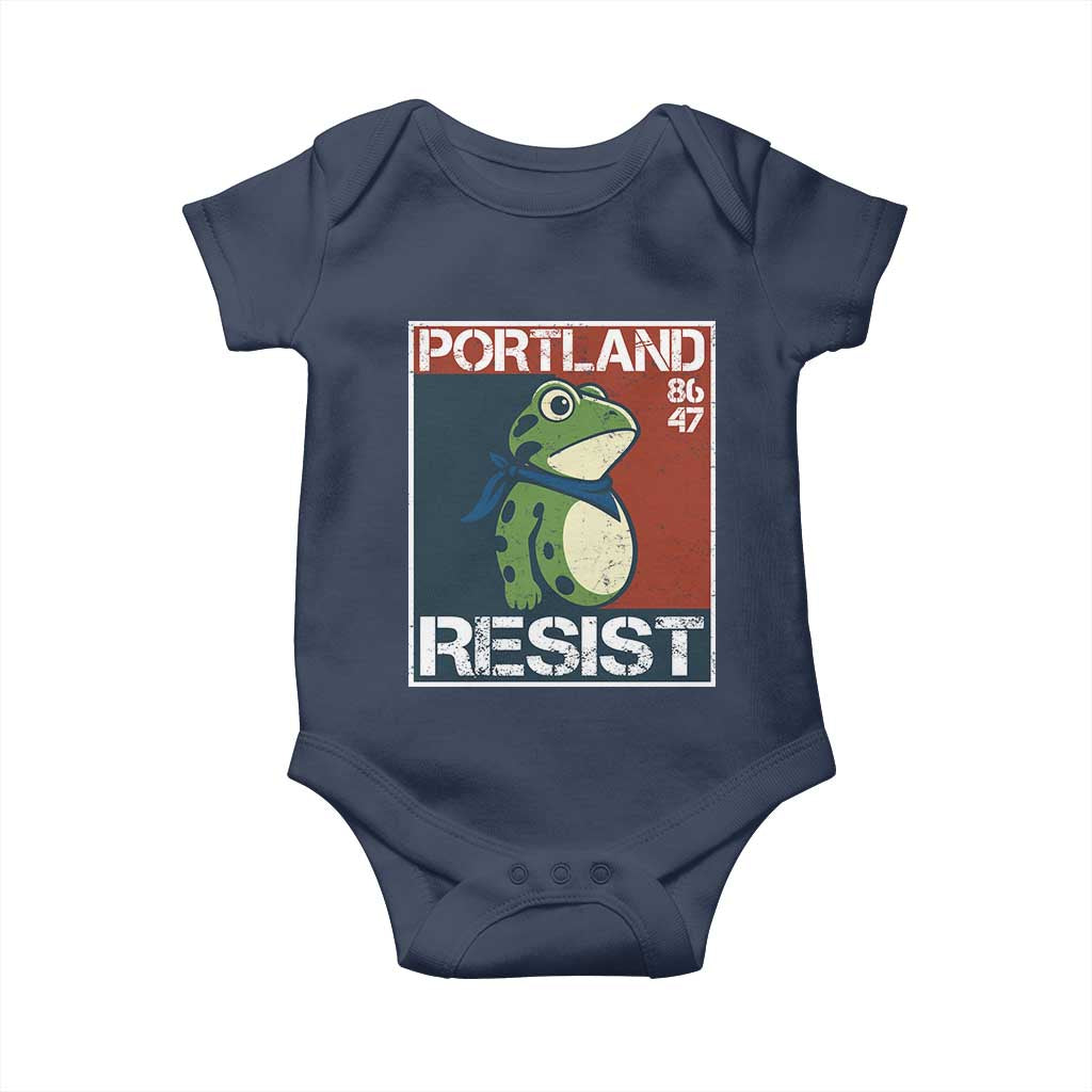 Portland Resist Retro Frog 8647 Baby Onesie Political Satire Protest Poster Graphic - Wonder Print Shop