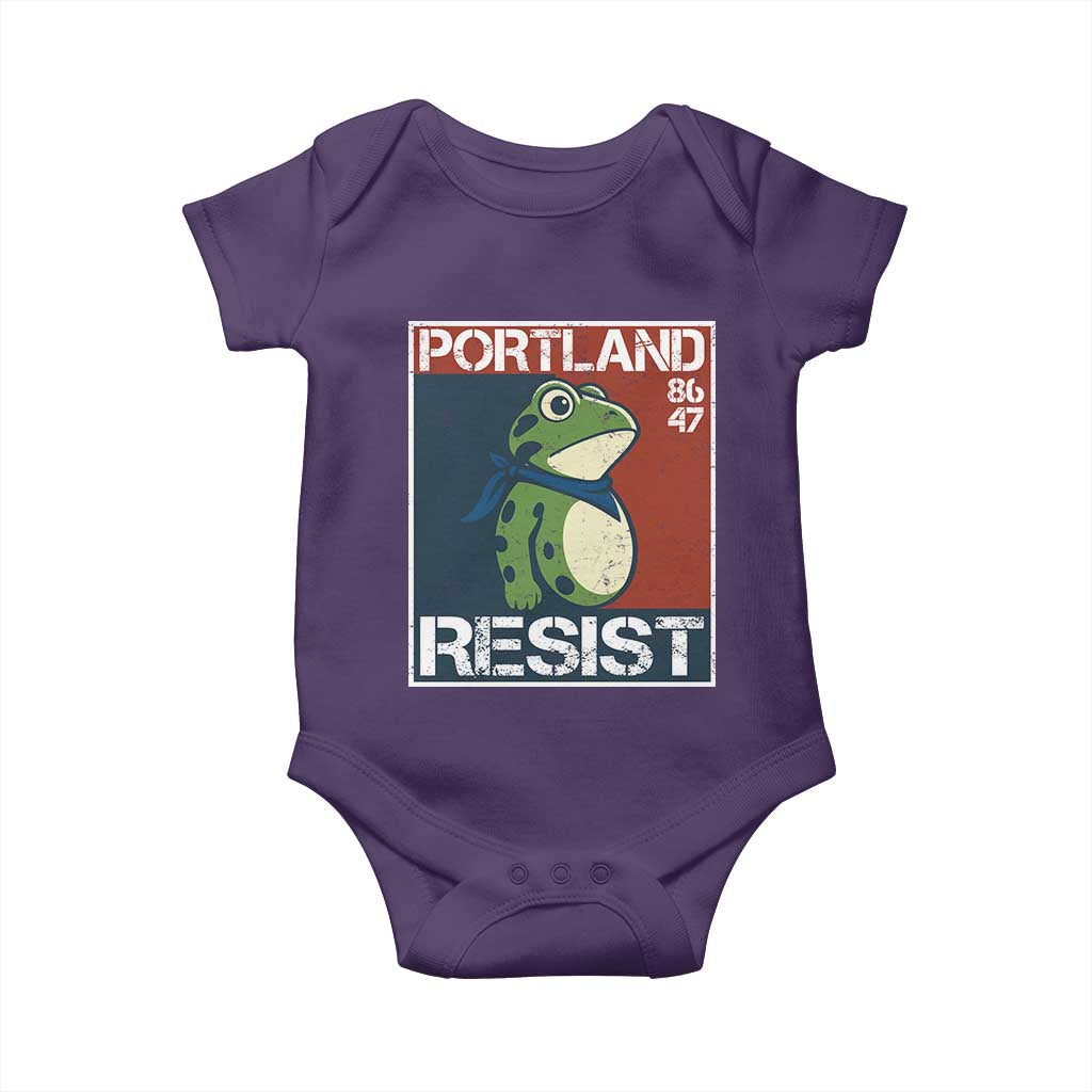Portland Resist Retro Frog 8647 Baby Onesie Political Satire Protest Poster Graphic - Wonder Print Shop