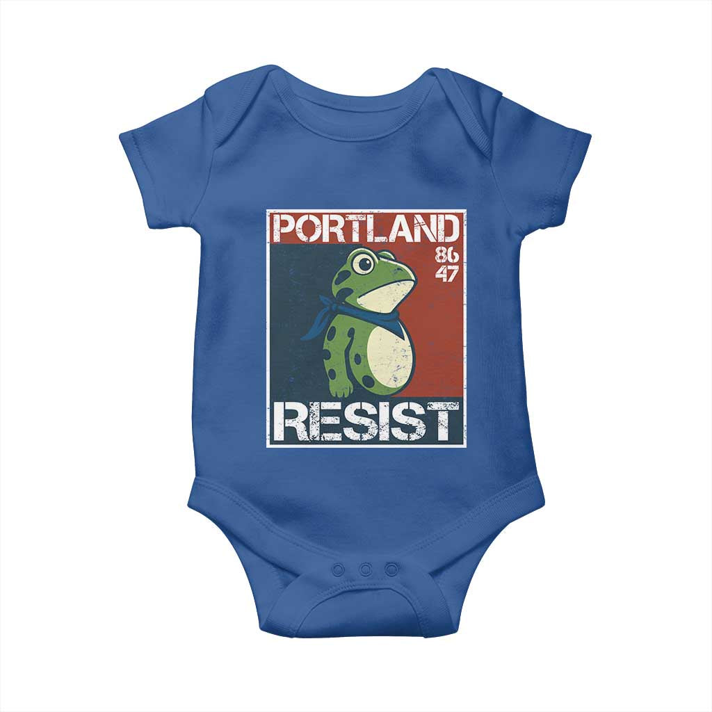 Portland Resist Retro Frog 8647 Baby Onesie Political Satire Protest Poster Graphic - Wonder Print Shop