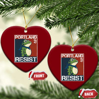 Portland Resist Retro Frog 8647 Ceramic Ornament Political Satire Protest Poster Graphic - Wonder Print Shop