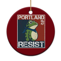 Portland Resist Retro Frog 8647 Ceramic Ornament Political Satire Protest Poster Graphic - Wonder Print Shop