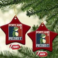 Portland Resist Retro Frog 8647 Ceramic Ornament Political Satire Protest Poster Graphic - Wonder Print Shop