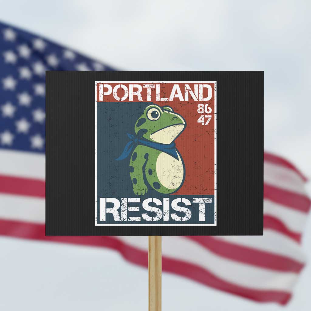 Portland Resist Retro Frog 8647 Protest Sign Political Satire Protest Poster Graphic - Wonder Print Shop