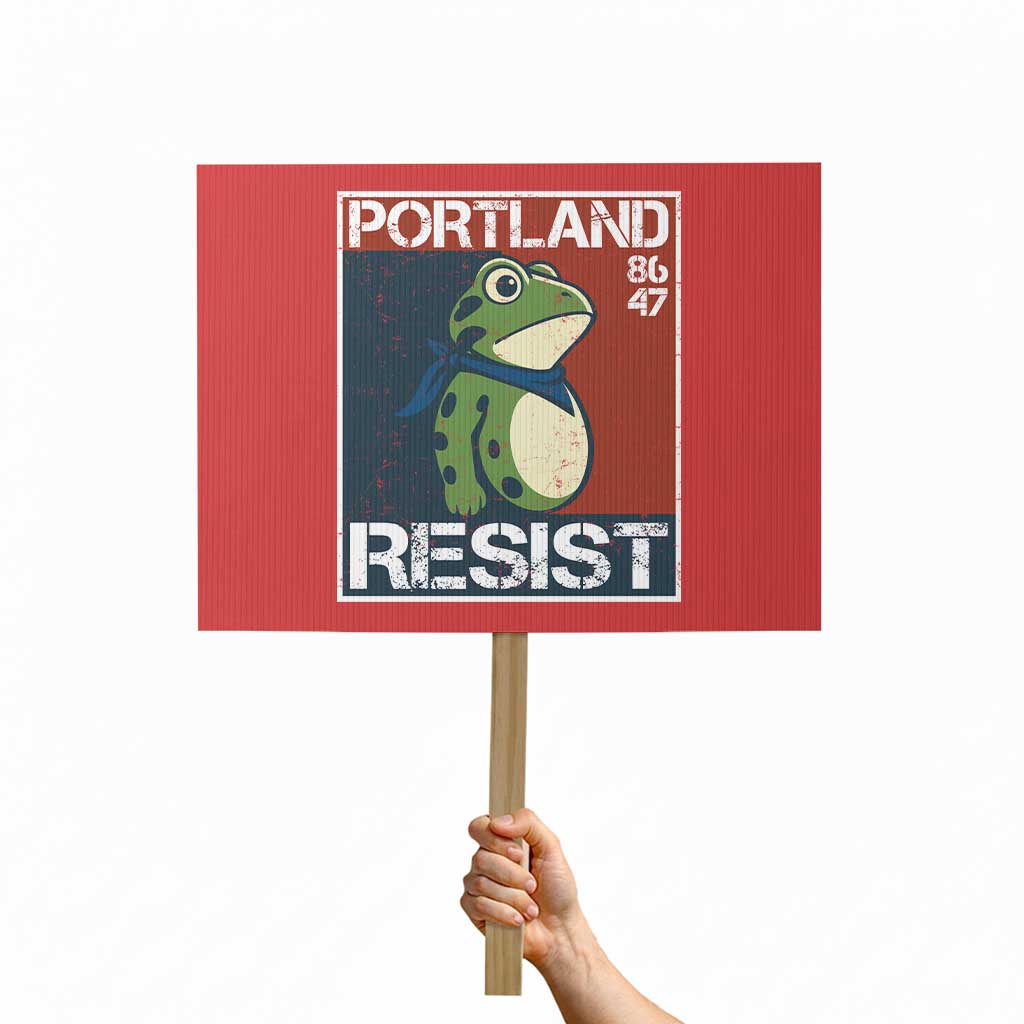 Portland Resist Retro Frog 8647 Protest Sign Political Satire Protest Poster Graphic - Wonder Print Shop