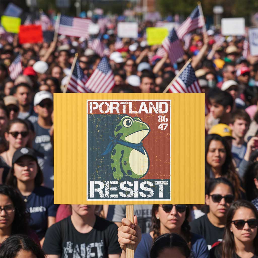 Portland Resist Retro Frog 8647 Protest Sign Political Satire Protest Poster Graphic - Wonder Print Shop