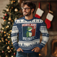 Portland Resist Retro Frog 8647 Ugly Christmas Sweater Political Satire Protest Poster Graphic - Wonder Print Shop