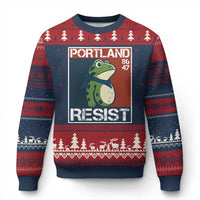 Portland Resist Retro Frog 8647 Ugly Christmas Sweater Political Satire Protest Poster Graphic - Wonder Print Shop