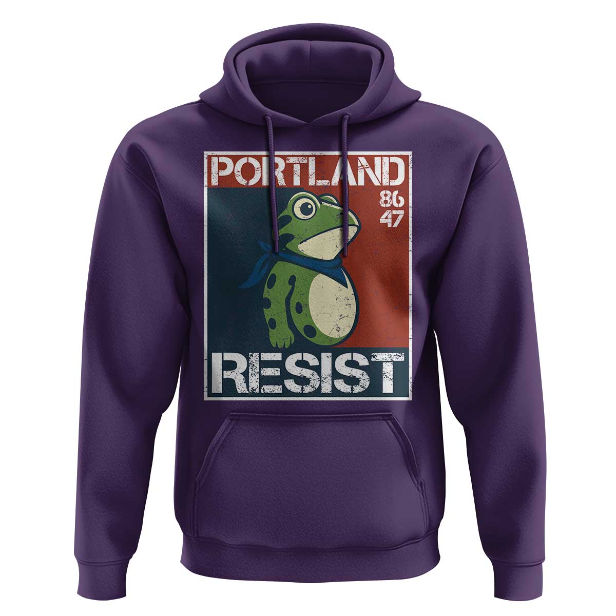 Portland Resist Retro Frog 8647 Hoodie Political Satire Protest Poster Graphic - Wonder Print Shop
