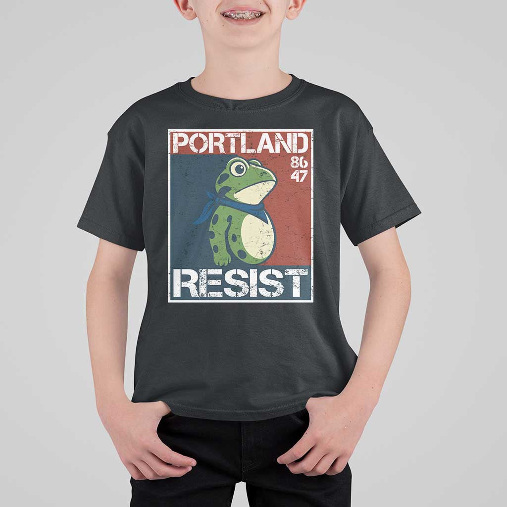 Portland Resist Retro Frog 8647 T Shirt For Kid Political Satire Protest Poster Graphic - Wonder Print Shop