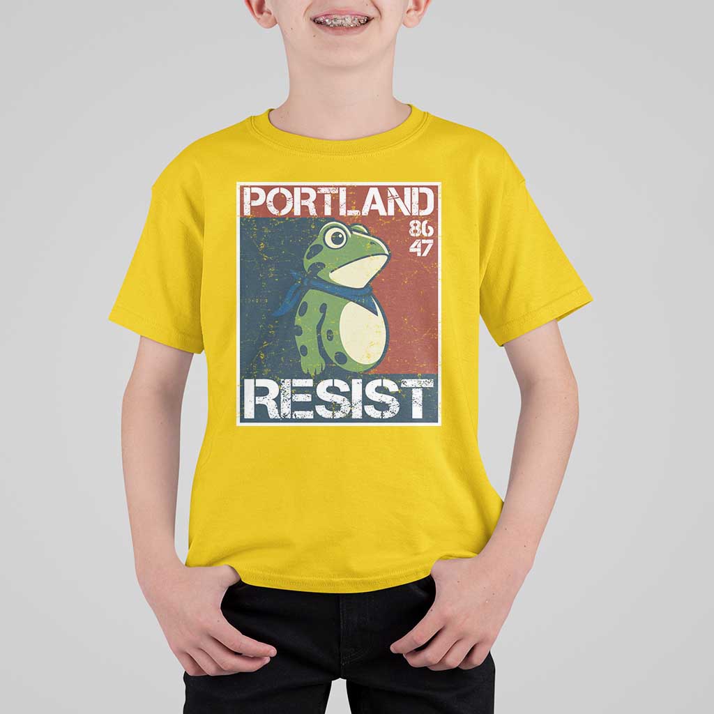 Portland Resist Retro Frog 8647 T Shirt For Kid Political Satire Protest Poster Graphic - Wonder Print Shop