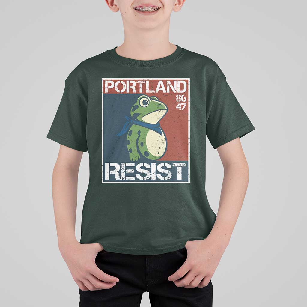 Portland Resist Retro Frog 8647 T Shirt For Kid Political Satire Protest Poster Graphic - Wonder Print Shop