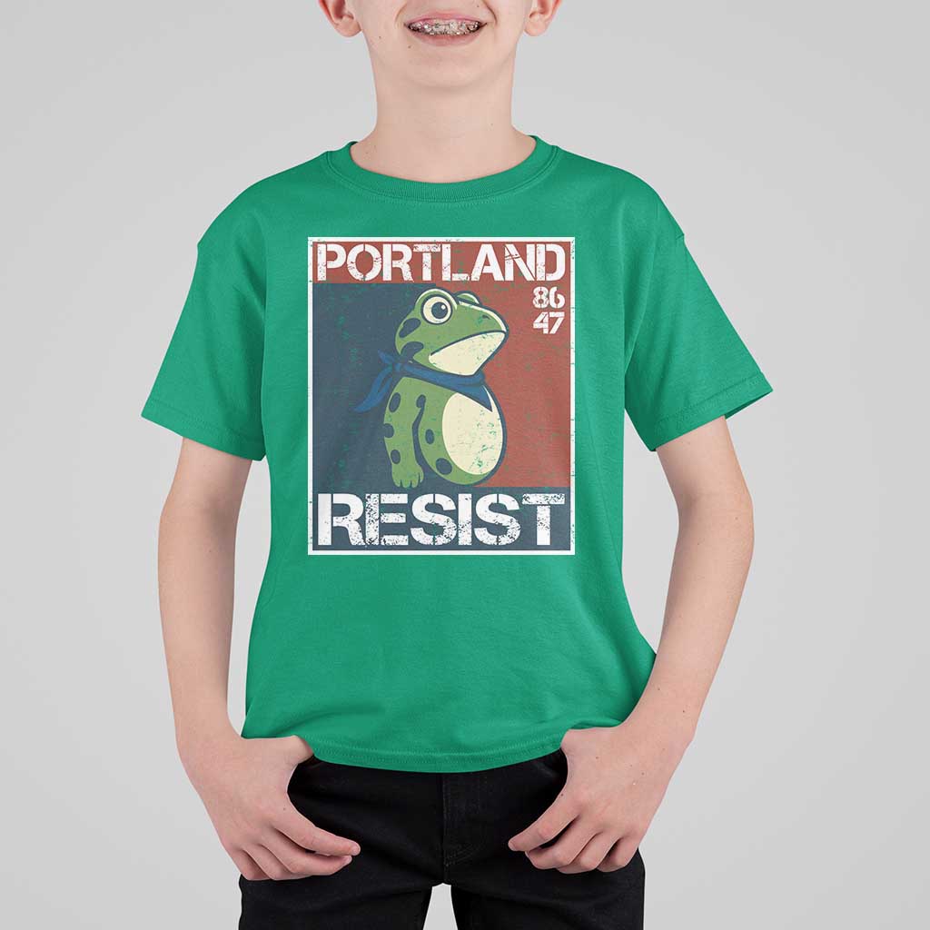 Portland Resist Retro Frog 8647 T Shirt For Kid Political Satire Protest Poster Graphic - Wonder Print Shop