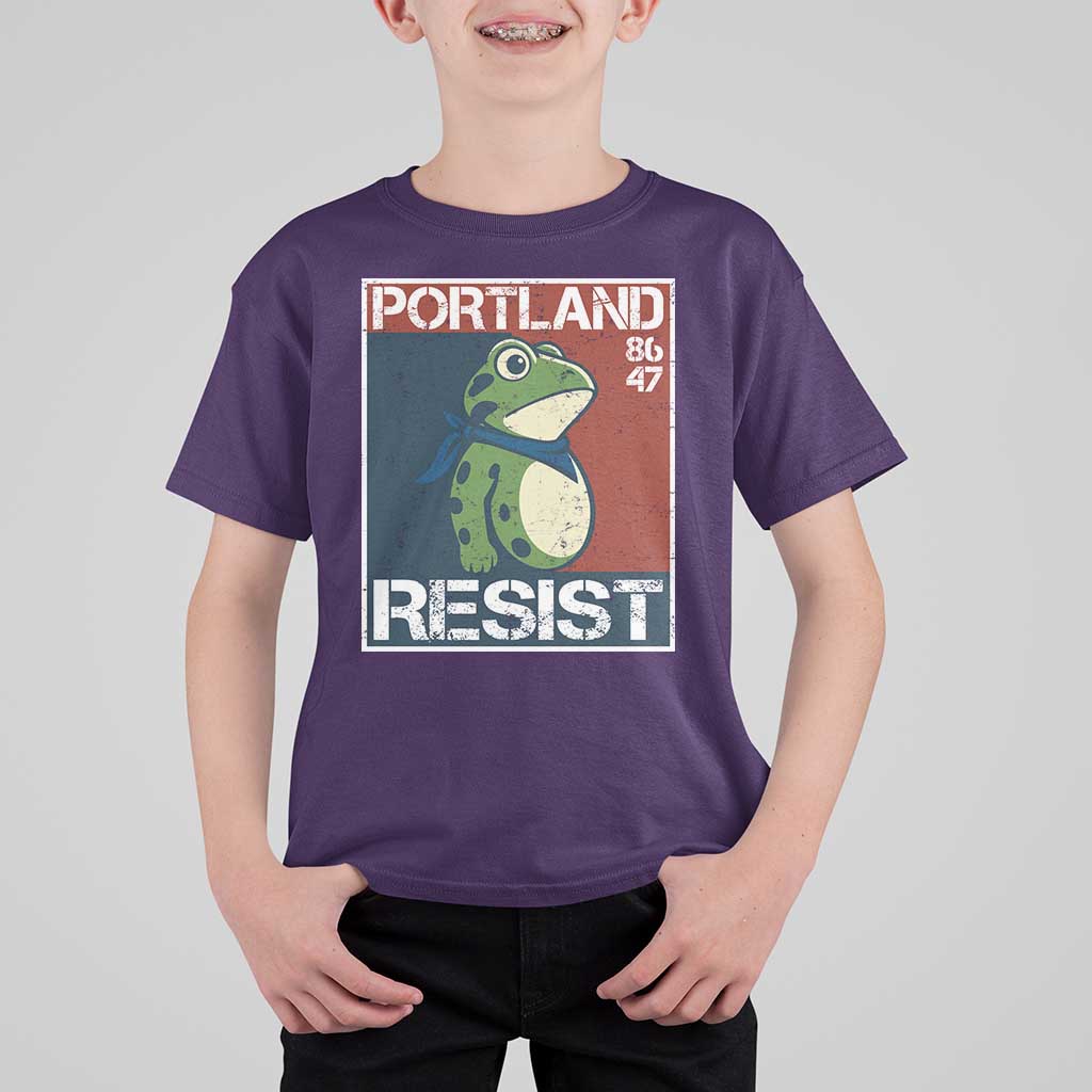 Portland Resist Retro Frog 8647 T Shirt For Kid Political Satire Protest Poster Graphic - Wonder Print Shop