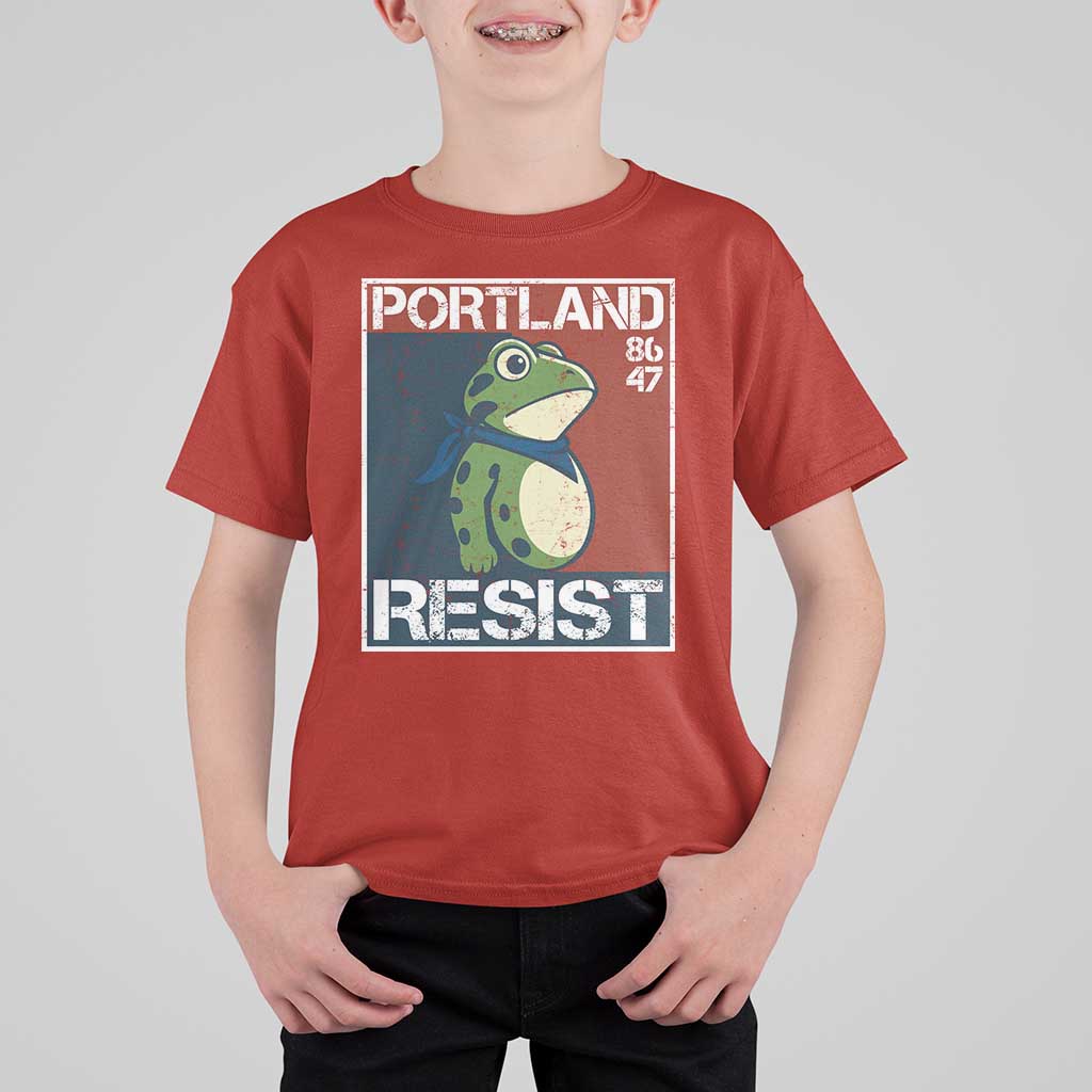 Portland Resist Retro Frog 8647 T Shirt For Kid Political Satire Protest Poster Graphic - Wonder Print Shop