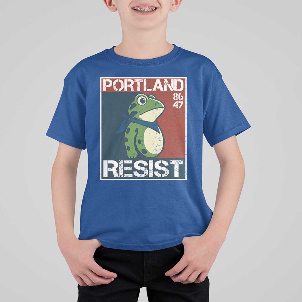 Portland Resist Retro Frog 8647 T Shirt For Kid Political Satire Protest Poster Graphic - Wonder Print Shop