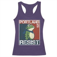 Portland Resist Retro Frog 8647 Racerback Tank Top Political Satire Protest Poster Graphic - Wonder Print Shop