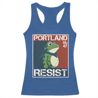 Portland Resist Retro Frog 8647 Racerback Tank Top Political Satire Protest Poster Graphic - Wonder Print Shop
