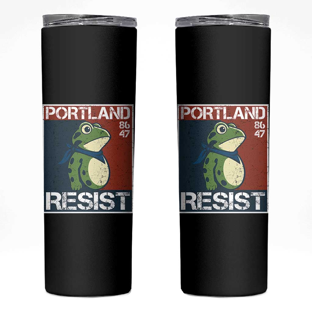 Portland Resist Retro Frog 8647 Skinny Tumbler Political Satire Protest Poster Graphic - Wonder Print Shop