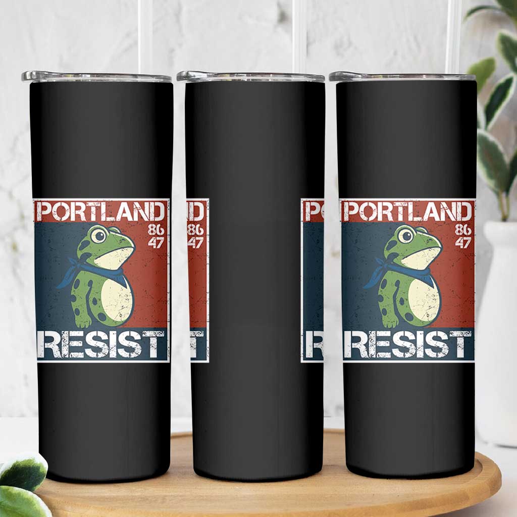 Portland Resist Retro Frog 8647 Skinny Tumbler Political Satire Protest Poster Graphic - Wonder Print Shop
