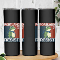 Portland Resist Retro Frog 8647 Skinny Tumbler Political Satire Protest Poster Graphic - Wonder Print Shop