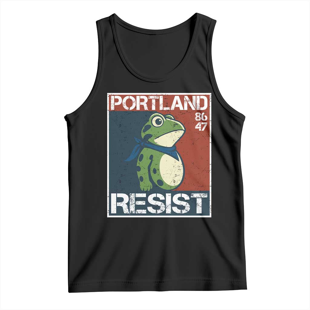 Portland Resist Retro Frog 8647 Tank Top Political Satire Protest Poster Graphic - Wonder Print Shop