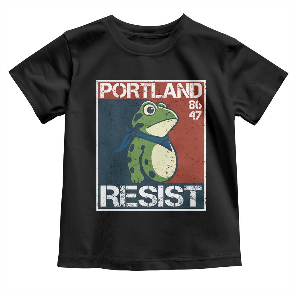 Portland Resist Retro Frog 8647 Toddler T Shirt Political Satire Protest Poster Graphic - Wonder Print Shop