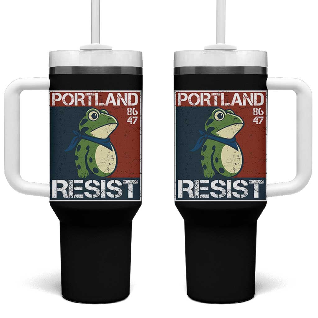 Portland Resist Retro Frog 8647 Tumbler With Handle Political Satire Protest Poster Graphic - Wonder Print Shop