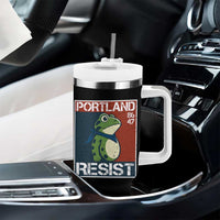 Portland Resist Retro Frog 8647 Tumbler With Handle Political Satire Protest Poster Graphic - Wonder Print Shop