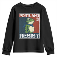 Portland Resist Retro Frog 8647 Youth Sweatshirt Political Satire Protest Poster Graphic - Wonder Print Shop