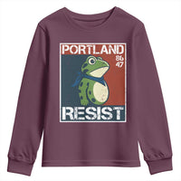 Portland Resist Retro Frog 8647 Youth Sweatshirt Political Satire Protest Poster Graphic - Wonder Print Shop