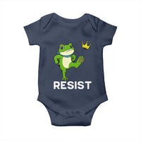 Resist Frog Kicking Crown Baby Onesie Funny No Kings In America Free Portland - Wonder Print Shop