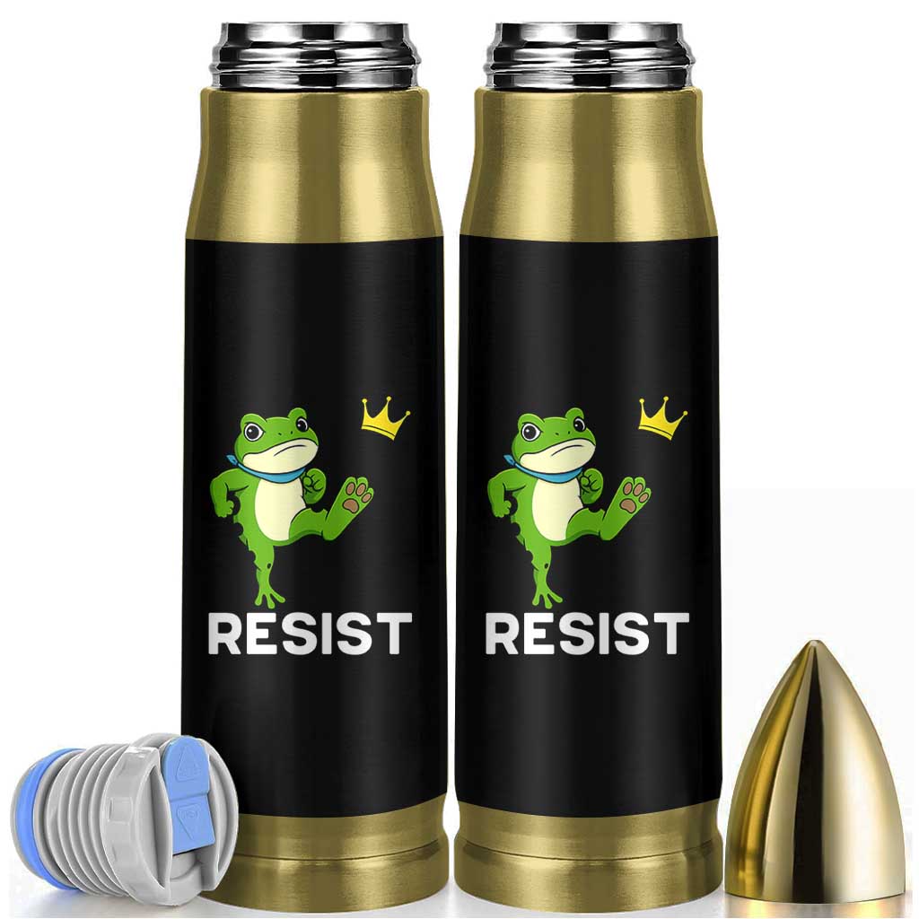 Resist Frog Kicking Crown Bullet Tumbler Funny No Kings In America Free Portland - Wonder Print Shop
